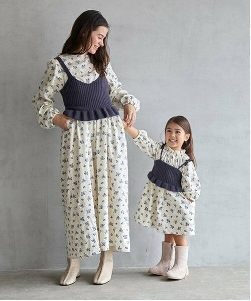 petit main LIEN / プティマイン リアン ミニ丈・ひざ丈ワンピース | 【リンク】花柄ワンピースビスチェセット | 詳細5