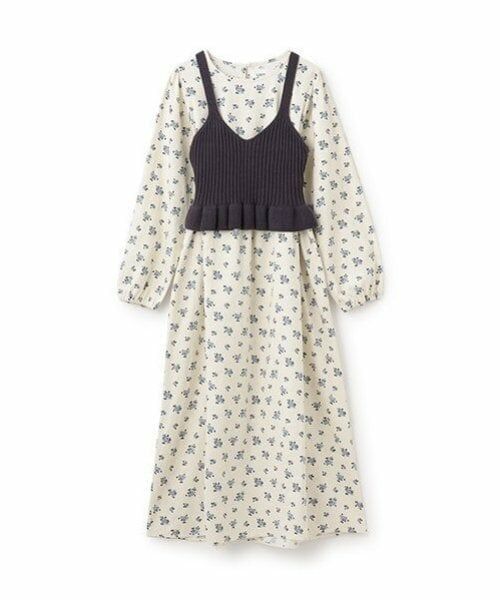 petit main LIEN / プティマイン リアン ミニ丈・ひざ丈ワンピース | 【リンク】花柄ワンピースビスチェセット | 詳細6