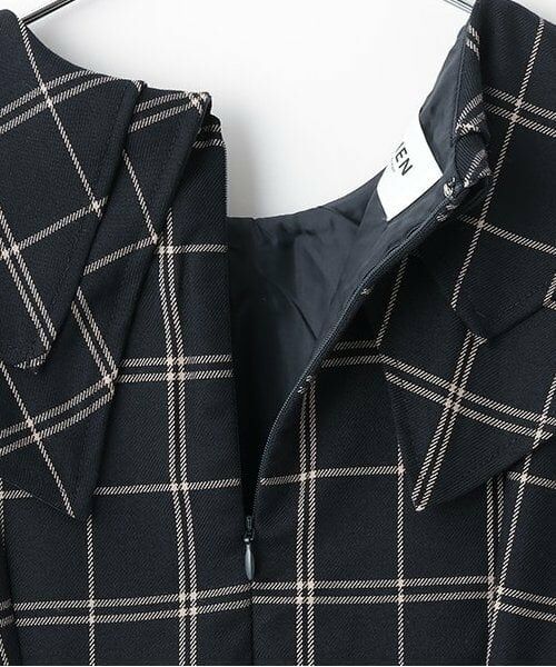 petit main LIEN / プティマイン リアン ミニ丈・ひざ丈ワンピース | 【リンク】ビッグ衿ジャンパースカート | 詳細7