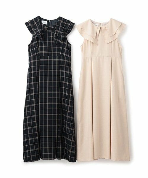 petit main LIEN / プティマイン リアン ミニ丈・ひざ丈ワンピース | 【リンク】ビッグ衿ジャンパースカート | 詳細9