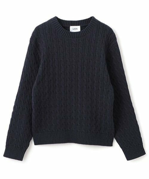 petit main LIEN / プティマイン リアン ニット・セーター | 【リンク】コットンニット（紺）