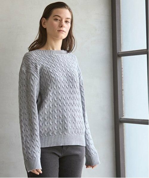 petit main LIEN / プティマイン リアン ニット・セーター | 【リンク】コットンニット（グレー）