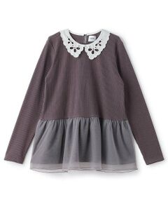 petit main LIEN / プティマイン リアン その他トップス | 【リンク】えりレースチュールチュニック