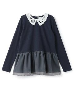 petit main LIEN / プティマイン リアン その他トップス | 【リンク】えりレースチュールチュニック