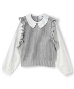 petit main LIEN / プティマイン リアン シャツ・ブラウス | 【リンク】パールリボンつきニットベスト