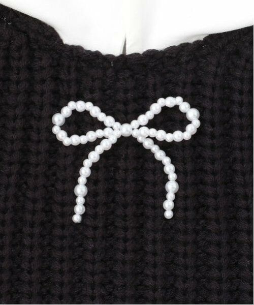 petit main LIEN / プティマイン リアン シャツ・ブラウス | 【リンク】パールリボンつきニットベスト | 詳細3