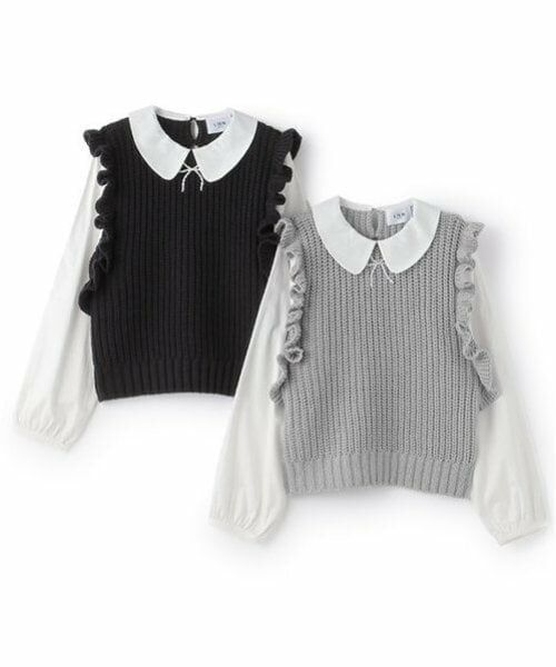 petit main LIEN / プティマイン リアン シャツ・ブラウス | 【リンク】パールリボンつきニットベスト | 詳細8