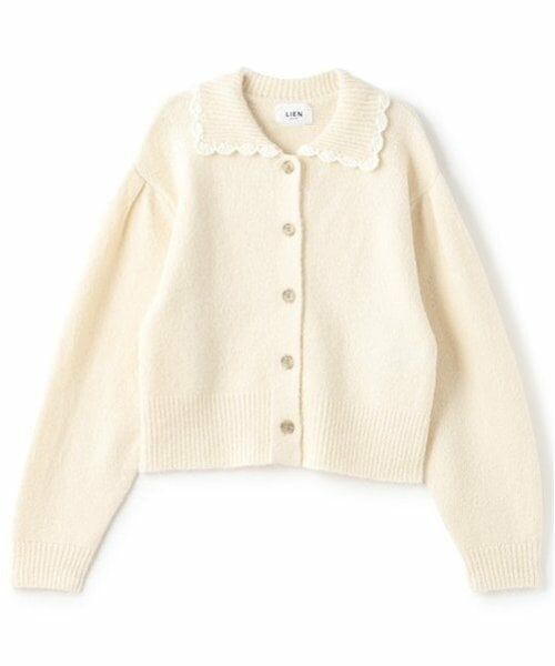 petit main LIEN / プティマイン リアン カーディガン・ボレロ | 【リンク】衿ニットカーディガン | 詳細7