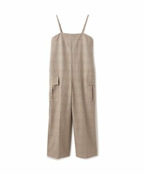 petit main LIEN / プティマイン リアン サロペット・オールインワン | 【リンク】チェックオールインワン（茶）