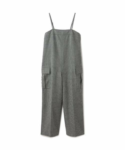 petit main LIEN / プティマイン リアン サロペット・オールインワン | 【リンク】チェックオールインワン（黒）