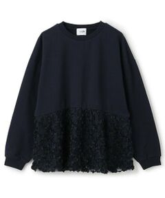 petit main LIEN / プティマイン リアン スウェット | 【リンク】ジャガードペプラムトレーナー