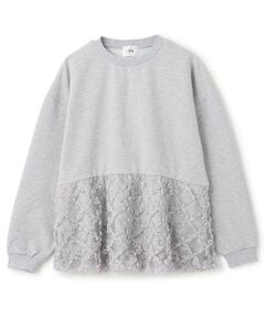 petit main LIEN / プティマイン リアン スウェット | 【リンク】ジャガードペプラムトレーナー