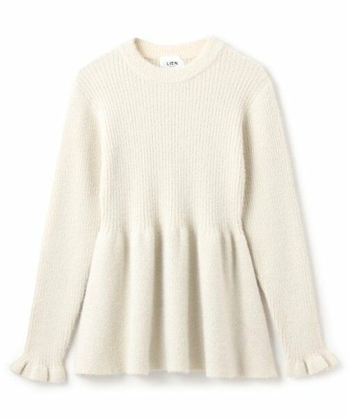 petit main LIEN / プティマイン リアン ニット・セーター | 【リンク】ラメペプラムニット（アイボリー）