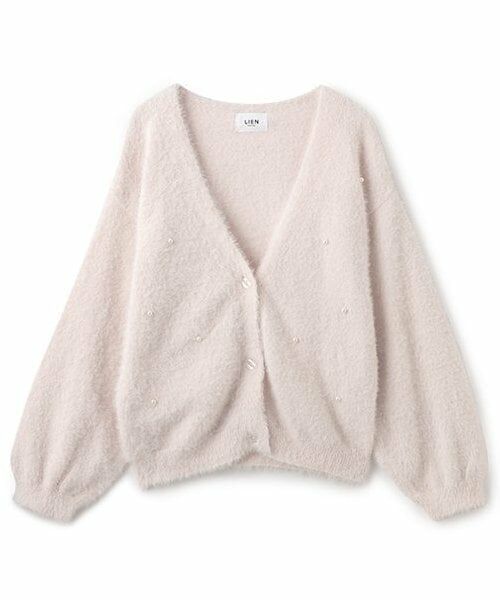petit main LIEN / プティマイン リアン カーディガン・ボレロ | 【リンク】シャギーニットカーディガン（ライト ピンク）