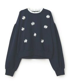 petit main LIEN / プティマイン リアン スウェット | 【吸水速乾/リンク】花モチーフトレーナー