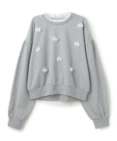 petit main LIEN / プティマイン リアン スウェット | 【吸水速乾/リンク】花モチーフトレーナー