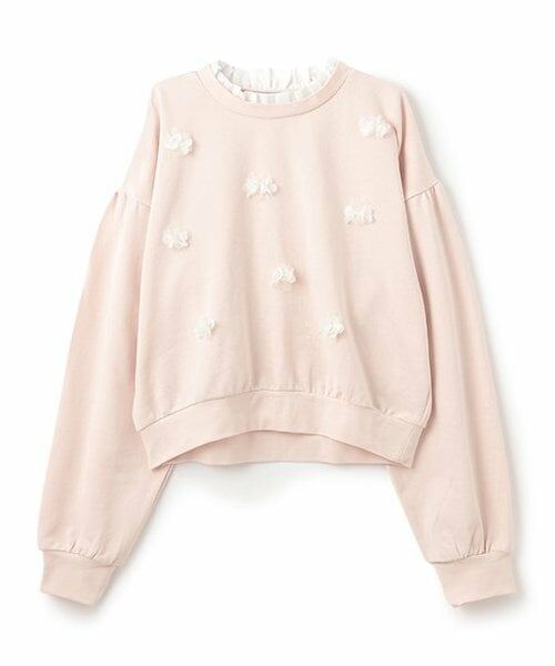 petit main LIEN / プティマイン リアン スウェット | 【吸水速乾/リンク】花モチーフトレーナー（ピンク）