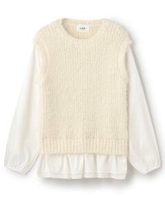 petit main LIEN / プティマイン リアン シャツ・ブラウス | 【リンク】シャギードッキングブラウス