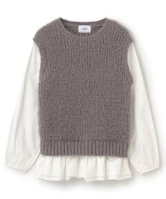 petit main LIEN / プティマイン リアン シャツ・ブラウス | 【リンク】シャギードッキングブラウス