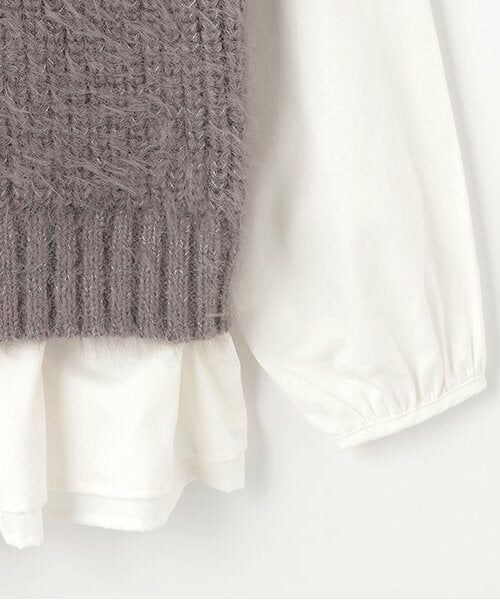 petit main LIEN / プティマイン リアン シャツ・ブラウス | 【リンク】シャギードッキングブラウス | 詳細3