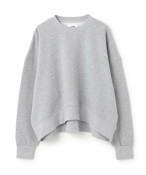 petit main LIEN / プティマイン リアン スウェット | 【リンク】パールトレーナー（トップ グレー）