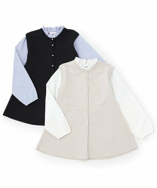 petit main LIEN / プティマイン リアン シャツ・ブラウス | 【リンク】フレアベストドッキングトップス | 詳細10