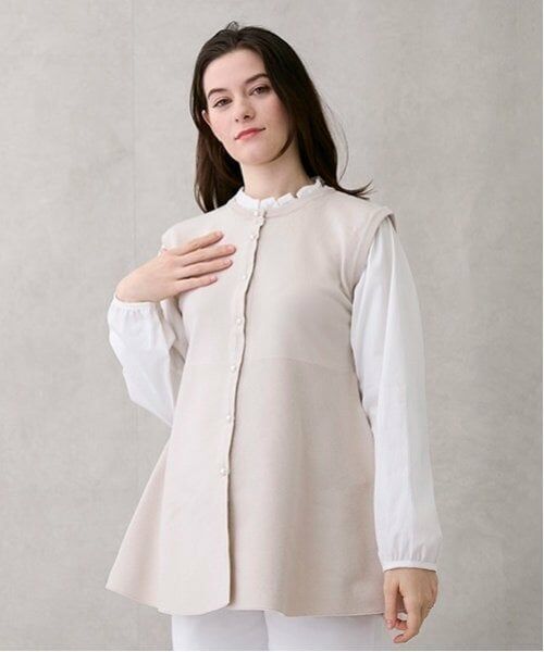 petit main LIEN / プティマイン リアン シャツ・ブラウス | 【リンク】フレアベストドッキングトップス | 詳細3