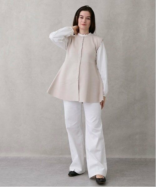 petit main LIEN / プティマイン リアン シャツ・ブラウス | 【リンク】フレアベストドッキングトップス | 詳細4