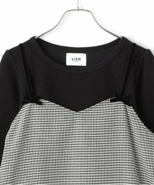 petit main LIEN / プティマイン リアン ミニ丈・ひざ丈ワンピース | 【リンク】テレコT＆ギンガムワンピセット | 詳細5