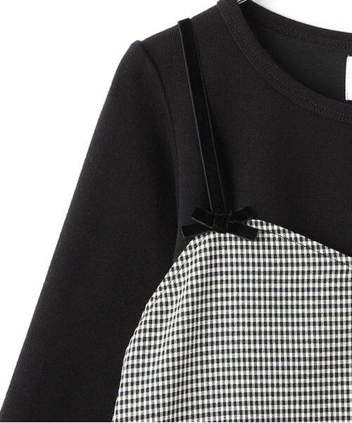 petit main LIEN / プティマイン リアン ミニ丈・ひざ丈ワンピース | 【リンク】テレコT＆ギンガムワンピセット | 詳細6