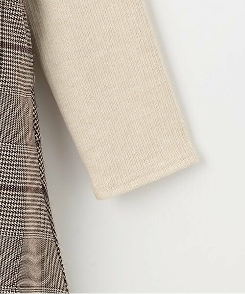 petit main LIEN / プティマイン リアン ミニ丈・ひざ丈ワンピース | 【リンク】チェック切り替えワンピース | 詳細4