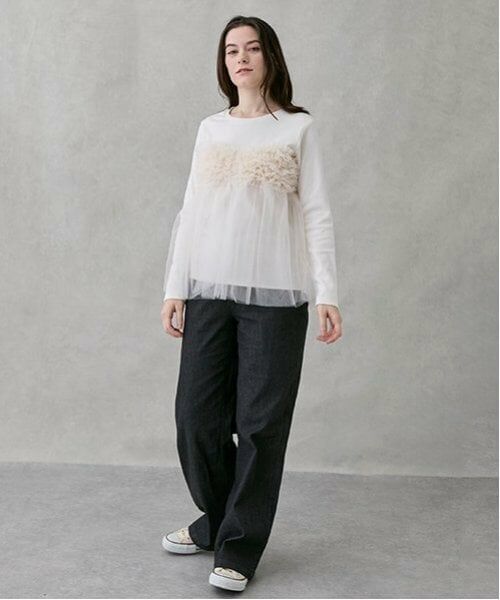 petit main LIEN / プティマイン リアン その他パンツ | 【親子リンク】ストレッチワイドパンツ | 詳細7