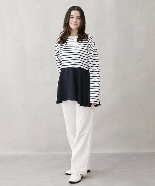 petit main LIEN / プティマイン リアン その他パンツ | 【防汚加工/親子リンク】ストレッチフレアPT（アイボリー）