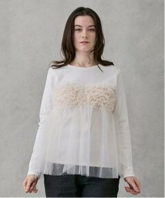 petit main LIEN / プティマイン リアン Tシャツ | 【リンク】チュールビスチェドッキング長T