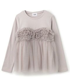 petit main LIEN / プティマイン リアン Tシャツ | 【リンク】チュールビスチェドッキング長T