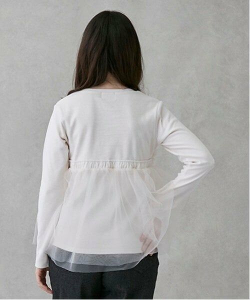 petit main LIEN / プティマイン リアン Tシャツ | 【リンク】チュールビスチェドッキング長T | 詳細1