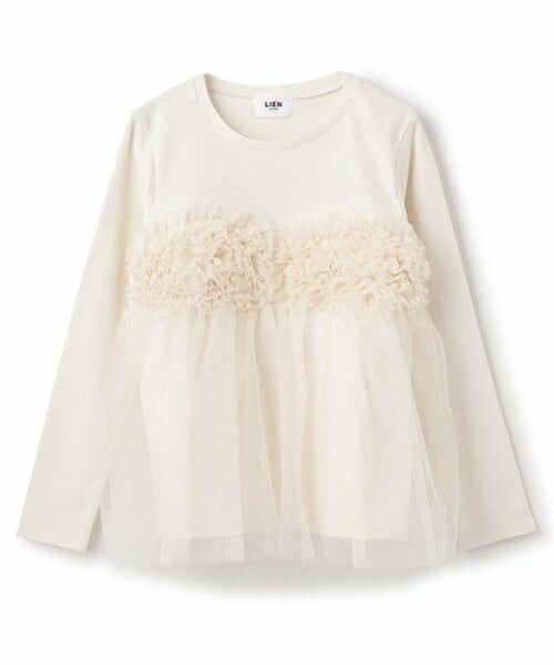 petit main LIEN / プティマイン リアン Tシャツ | 【リンク】チュールビスチェドッキング長T | 詳細3