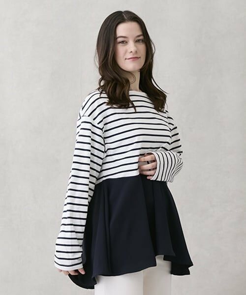 petit main LIEN / プティマイン リアン Tシャツ | 【親子リンク】ペプラム長T | 詳細1