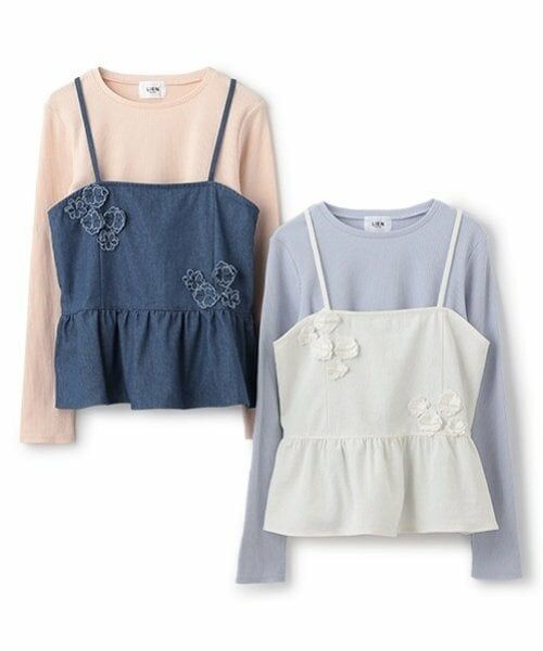 petit main LIEN / プティマイン リアン キャミソール・チューブトップ | 【リンク】花ビスチェ長Tセット | 詳細14