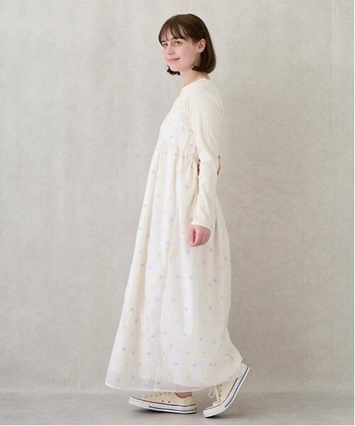 petit main LIEN / プティマイン リアン ミニ丈・ひざ丈ワンピース | 【リンク】花刺しゅうワンピース | 詳細2