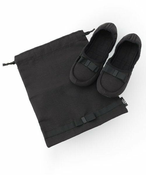 petit main LIEN / プティマイン リアン その他雑貨 | 巾着付き折り畳みスリッパ（黒）