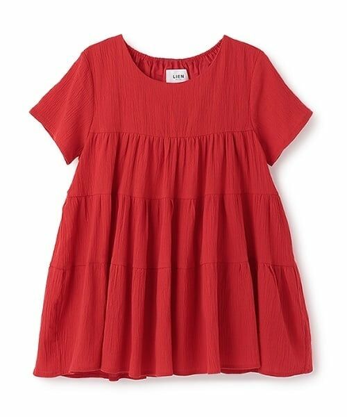 petit main LIEN / プティマイン リアン その他トップス | 【スマイル/リンク】楊柳チュニック（赤）