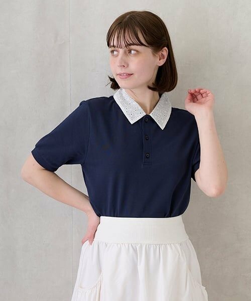 petit main LIEN / プティマイン リアン ポロシャツ | 【リンク】ペプラムポロシャツ | 詳細1