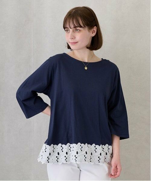 petit main LIEN / プティマイン リアン Tシャツ | 【リンク】レースAラインTシャツ | 詳細1