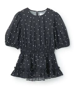 petit main LIEN / プティマイン リアン その他トップス | 【リンク】パフスリーブ柄チュニック