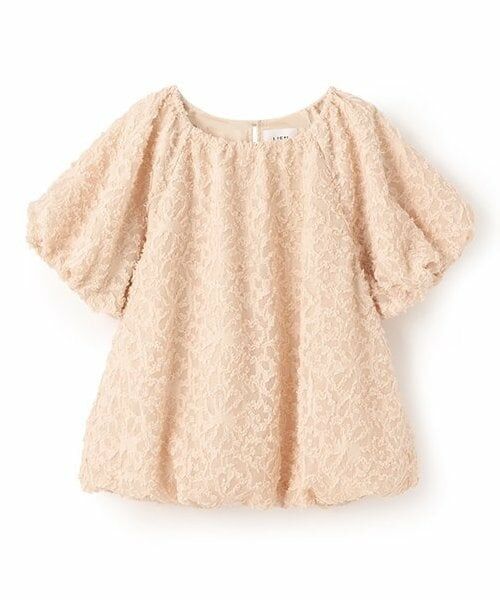 petit main LIEN / プティマイン リアン シャツ・ブラウス | 【リンク】ジャガードバルーンブラウス（ピンク）