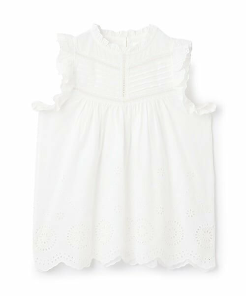 petit main LIEN / プティマイン リアン その他トップス | 【リンク】オーバーレースチュニック（オフ ホワイト）