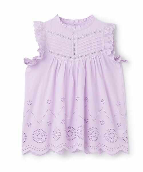 petit main LIEN / プティマイン リアン その他トップス | 【リンク】オーバーレースチュニック（ラベンダー）