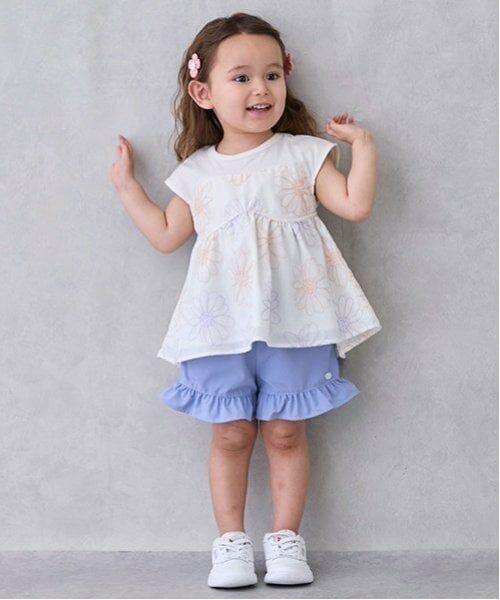 petit main LIEN / プティマイン リアン Tシャツ | 【リンク】お花刺しゅうドッキングT | 詳細2