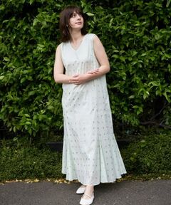 petit main LIEN / プティマイン リアン ミニ丈・ひざ丈ワンピース | 【リンク】箔プリントワンピース